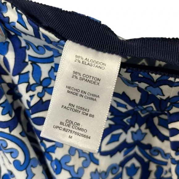 New Milly for Design Nation floral skirt blue white unlined side zipper medium - Picture 8 of 9